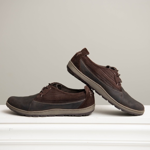 Merrell Ashland Tie Brown Leather Lace Up Low Top Flats Women’s 10 - Picture 1 of 7